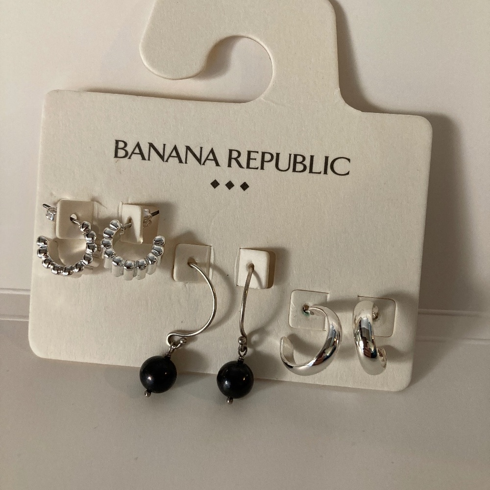 Set of Three Silver Earrings